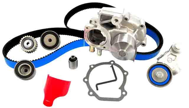 Gates Racing High Performance Timing Belt Component Kit w/ Water Pump - Includes 1 High Performance Timing Belt, 2 Tensioners & 1 Water Pump TCKWP306MRB