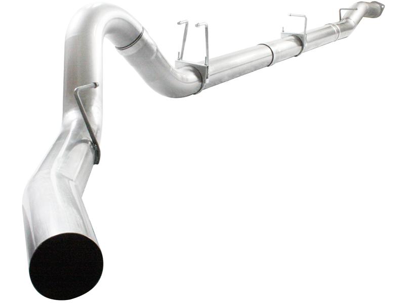 aFe ATLAS DPF-Back Exhaust System - 5in Tubing - Aluminized Steel - Incl. Tailpipe/Hangers/Clamps/7in Polished Tip 49-04040-P