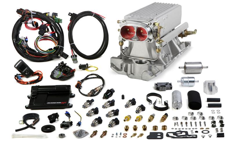 Avenger EFI Stealth Ram MPFI Fuel Injection System - Small Block Chevy - 1995 and earlier heads - 36 lb per hour injectors - Range Up to 500 HP 550-821