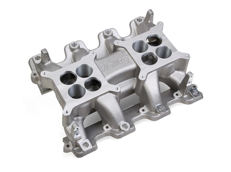 2X4 Mid-Rise Intake Manifold - LS3/L92 Carbureted Dual Plane Design - Dual Holley 4160 - For LS3/L92 Style Rectangle Port Cylinder Heads 300-133