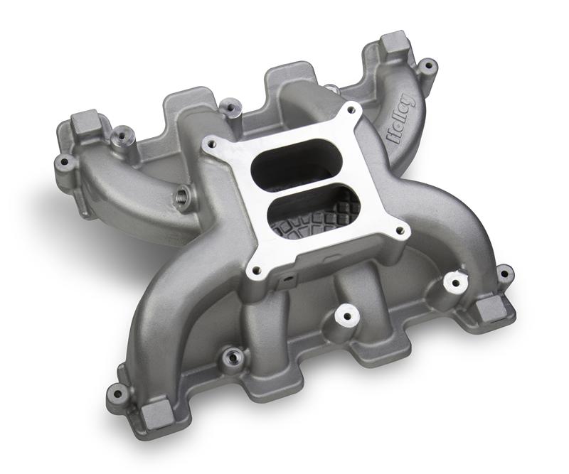 Mid-Rise Intake Manifold - LS Gen III or IV EFI Single Plane Design - 4150 Square Bore Flange - For LS1/LS2/LS6 Style Cathedral Port Cylinder Heads - Requires Holley Fuel Rail Kit Part # 534-219 300-137BK