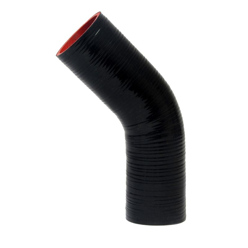 HPS Performance Products Siicone 45 Degree Elbow Coupler Hose - 4-ply Reinforcement HTSEC45-256-BLK