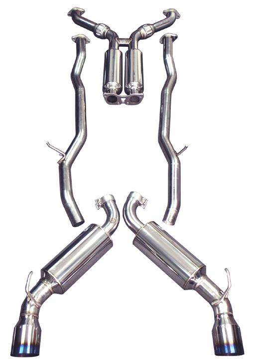 Injen Axle-Back Exhaust System - Incl. Stainless Steel Tubing/Mufflers/4.5 in. Titanium Tips - HP Gains +7.0 HP/Torque Gains +6.0 ft./lbs. - Legal in California Only for Racing Vehicles SES1836TT