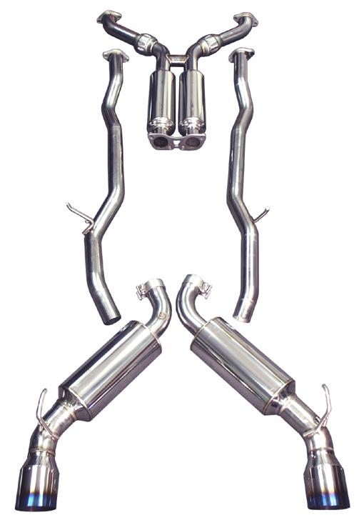 Injen Cat-Back Exhaust System - Incl. StainlessSteel Tubing/Built-In ResonatedX-Pipe/EmbossedInjenLogoMufflers/Dual Wall Rolled Burnt Titanium Tips - Gains +16.0 HP/Torque +17.0 ft./lbs. SES1987TT