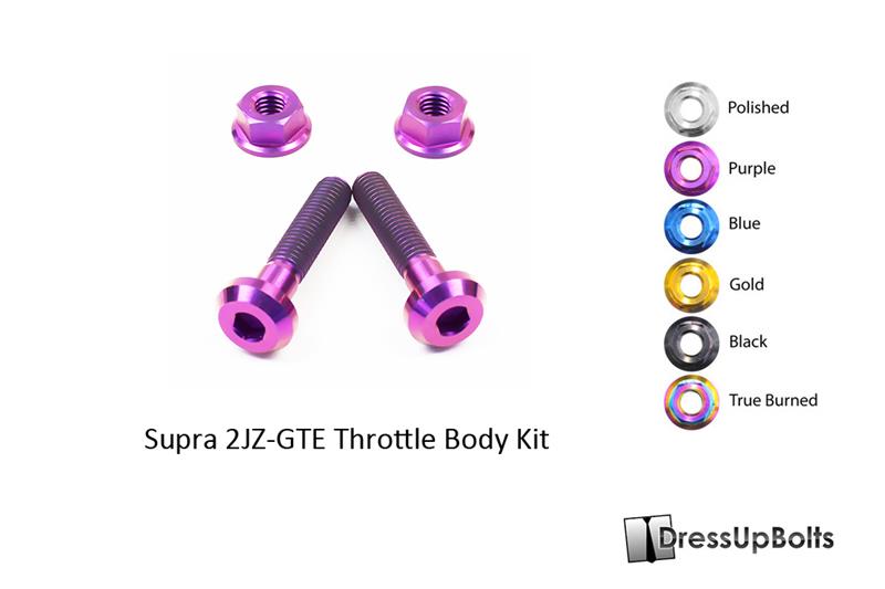 Dress Up Bolts Throttle Body Titanium Bolt Kit for 2JZ-GTE - Purple