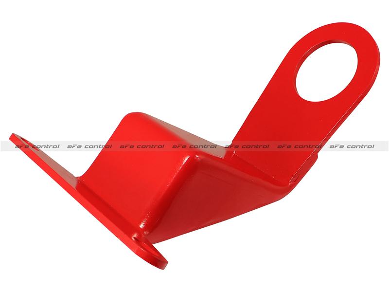 aFe Control PFADT Series Tow Hook - Front - Installation Tool/Riv-Nuts/Hardware - Red Powdercoat Finish 450-401002-R