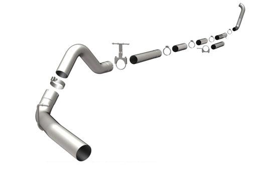 MagnaFlow Stainless Custom Builder Pipe Kit - Diesel 4in. Turbo-Back Exhaust - Single Passenger Side Rear Exit 17883