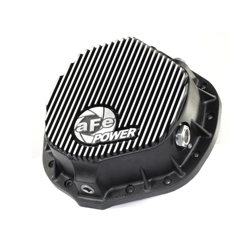 aFe Pro Series Differential Cover - Rear - Black Machined Fins - Incl. 2 qt. Full Synthetic 75W-90 Gear Oil 46-70162-WL