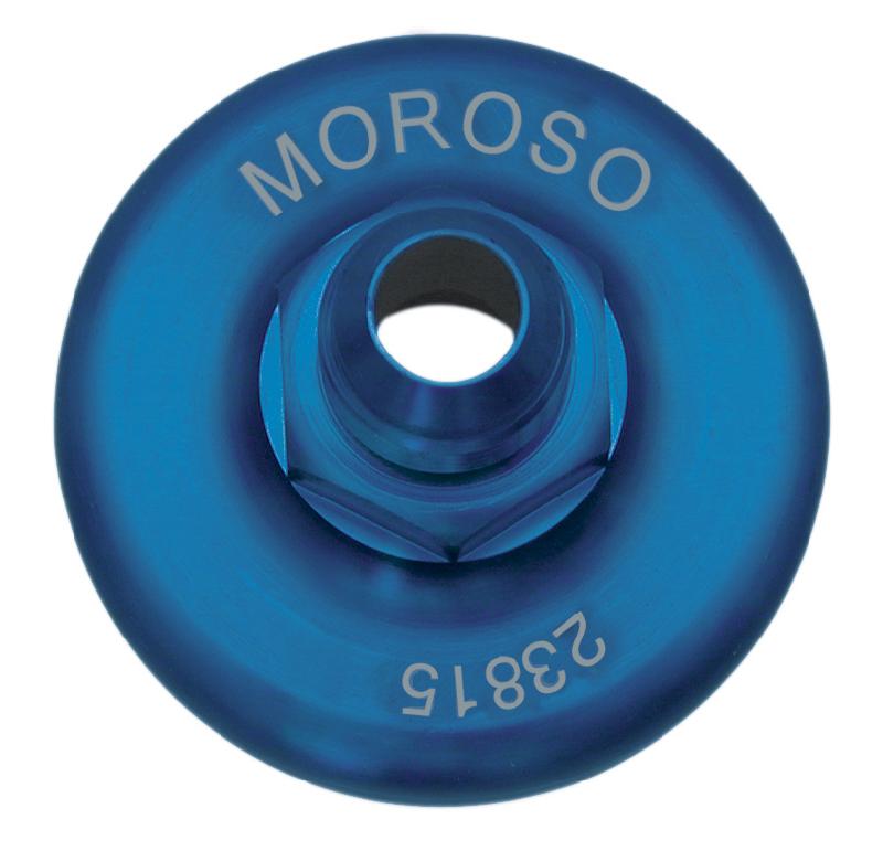 Moroso Oil Filter Block-Off Plate - -12AN Fitting - Fits Engines w/ 2-1/2" ID x 2-7/8" OD Area & 3/4" -16 UNF Thread 23820