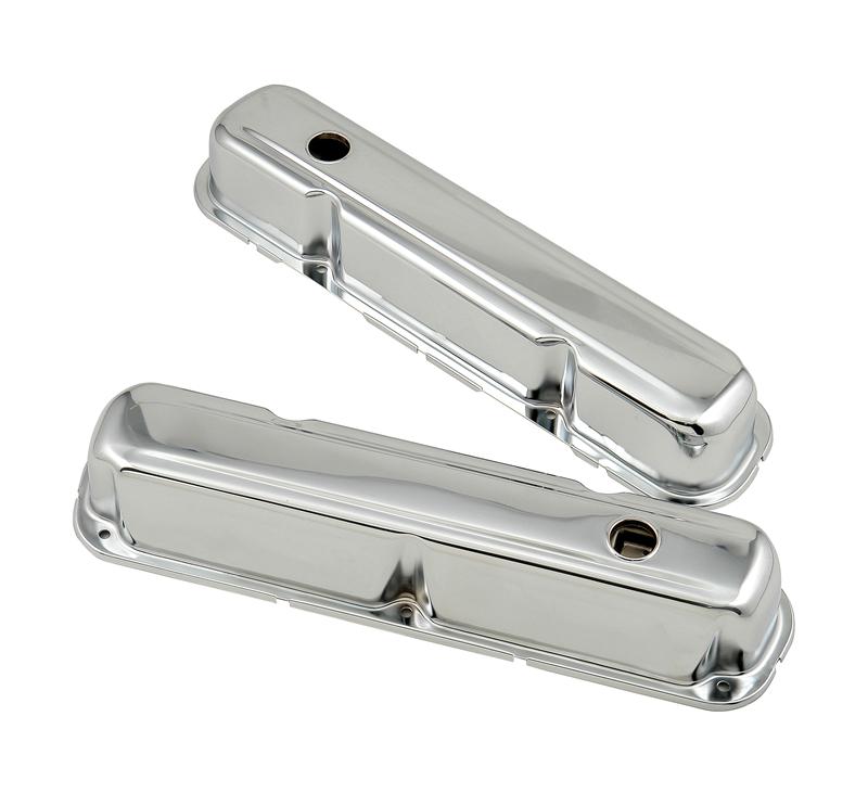 Mr Gasket Cast Aluminum Valve Covers - Tall Style - Pre-Punched Breather Openings w/Baffles - Pair 6873G