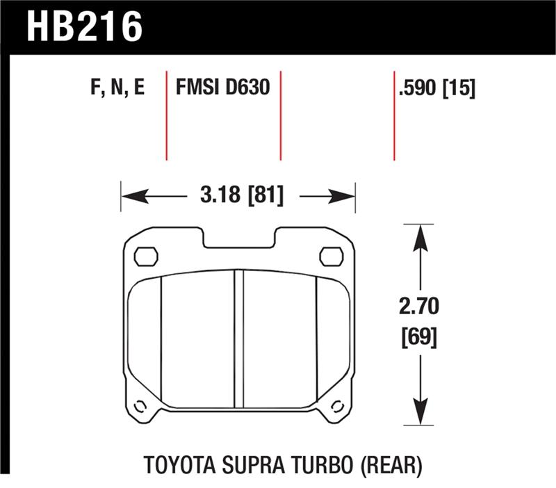 Hawk HPS Brake Pads - FMSI ID, D630 HB216F.590