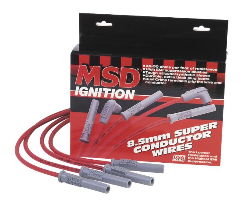 Custom Spark Plug Wire Set - w/Heat Guard - Super Conductor 8.5mm 39849