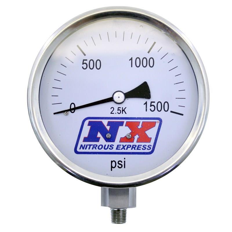 Nitrous Express Fuel Pressure Gauge (0-15psi) - Includes Adapter 15511