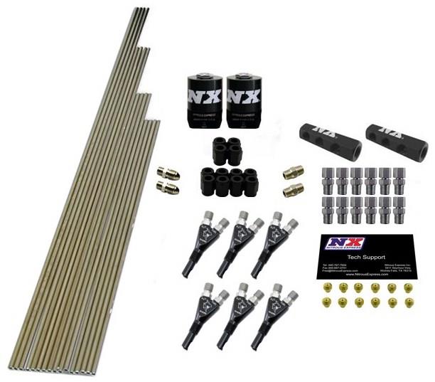 Nitrous Express 8 Cylinder Piranha Nozzle Intake Plumbing Kit - Incl All Necessary Hardware 13386