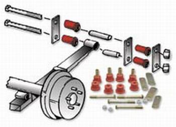 Prothane Greaseable Main Spring Eye Bushing Kit - Incl Greaseable Bolts, Sleeves, Nuts & Washers 1-1016