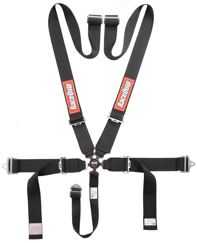 RaceQuip 5 Point Camlock Style Harness - 3in Individual Shoulder & Lap Belts - 2in Anti-Submarine Belt - Pull-Down Type Lap Belt - Wrap Around or Bolt-In Mount - Includes Drop-Forged Steel Ends - SFI 16.1 Certified 741001