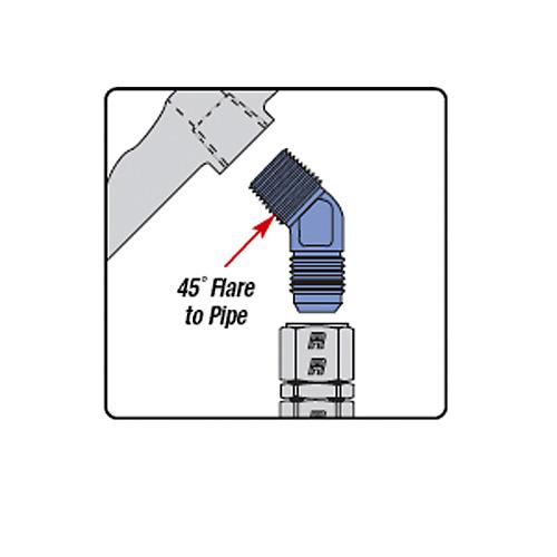 Russell 45Deg Flare to Pipe Adapter Fitting 660100