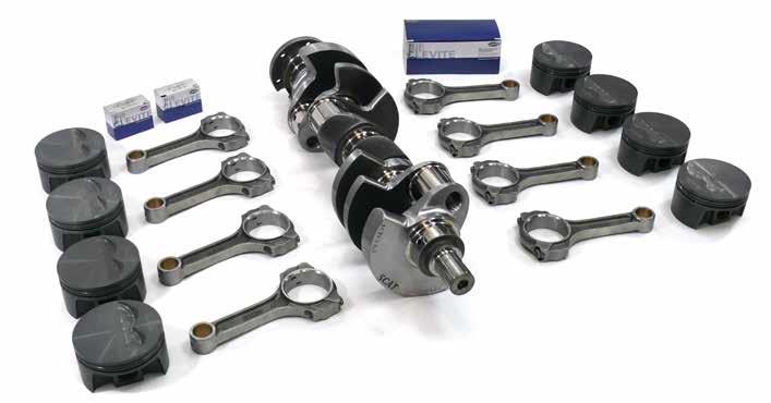 SCAT Street & Strip, Series 9000 Rotating Assembly - Incl Standard Weight Forged Crank, H-Beam Rods, Pistons, Rings Rod & Main Bearings, Flexplate & Damper - Long Part Number: F1980 1-90355BE