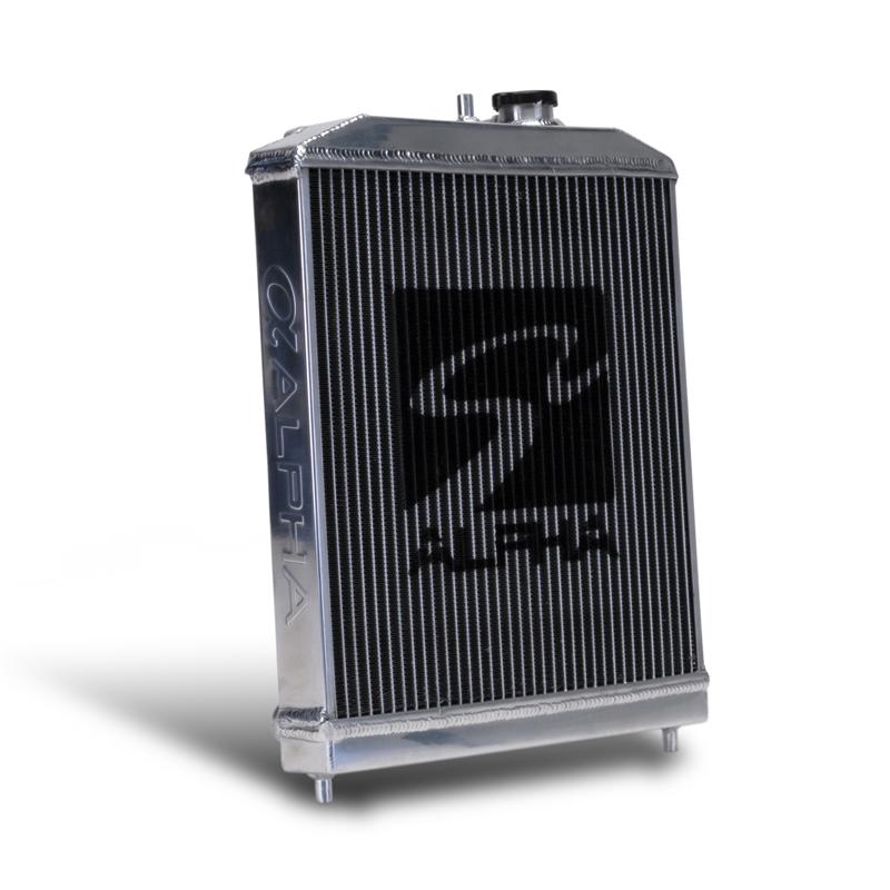 Skunk2 Alpha Series Radiator - Incl 1.1Bar S2 Radiator Cap - 1.25in Inlet/Outlet - Dual Core Design - Aluminum 349-05-1000