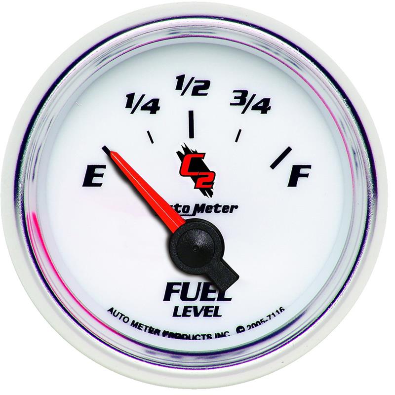 Auto Meter C2 Series - Fuel Level Gauge - Electric, Air-Core Movement - Incl Mounting Hardware 2230 7116