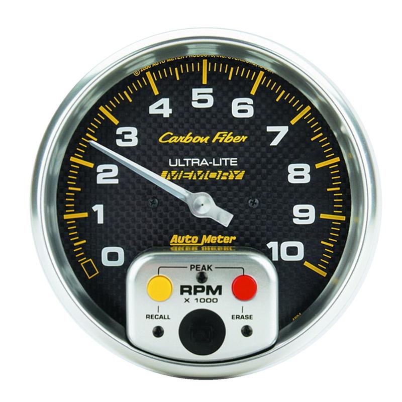 Auto Meter Carbon Fiber Series - GPS Speedometer - Electric, Digital Stepper Motor Movement - Incl Sensor Unit 5283 - Incl Bulb & Socket 3212 & 3220 - Incl Light Covers Red 3214 & Green 3215 - Incl Mounting Hardware Bracket Included 4780-M