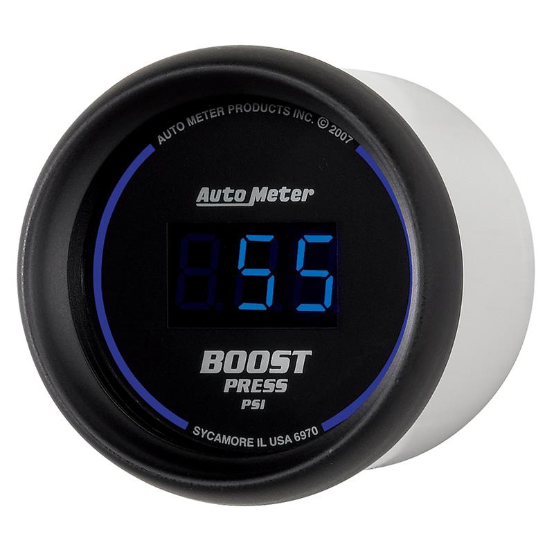 Auto Meter Cobalt Digital Series - Boost Gauge - Digital Movement - Incl Sensor Unit 2229 - Incl Wire Harness 5227 - Incl Mounting Hardware 2230 6970