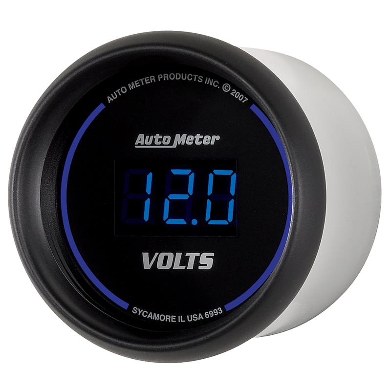 Auto Meter Cobalt Digital Series - Voltmeter Gauge - Digital Movement - Incl Mounting Hardware 2230 6993