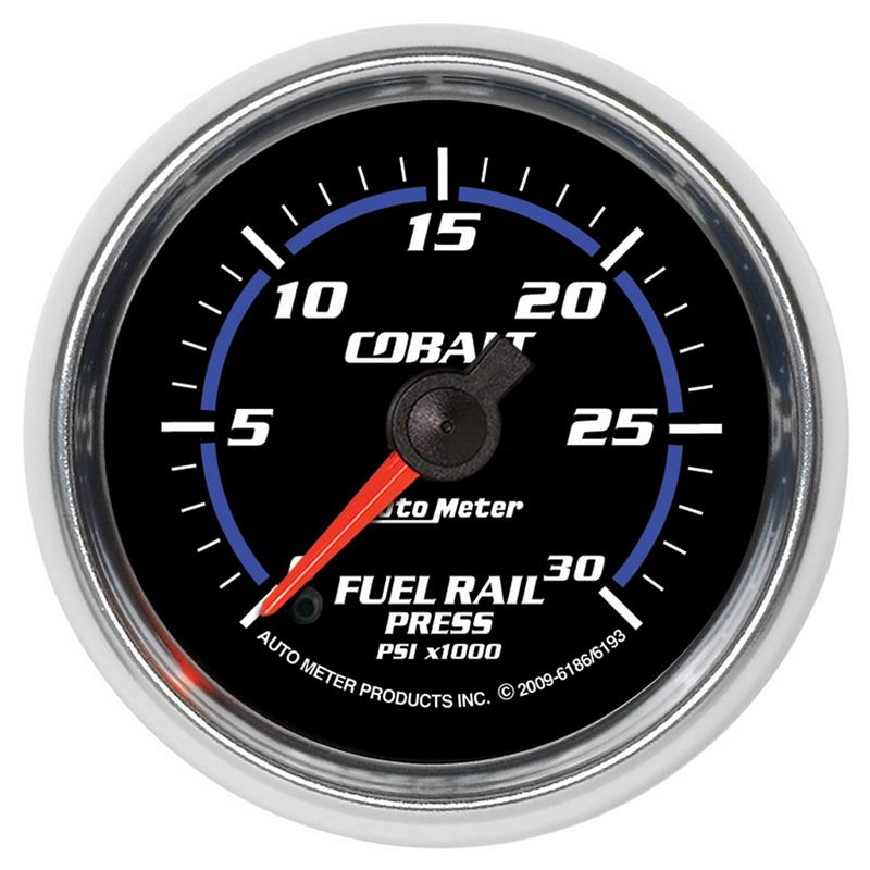 Auto Meter Cobalt Series - Fuel Rail Pressure Gauge - Electric, Digital Stepper Motor Movement - Incl Mounting Hardware 2230 6193