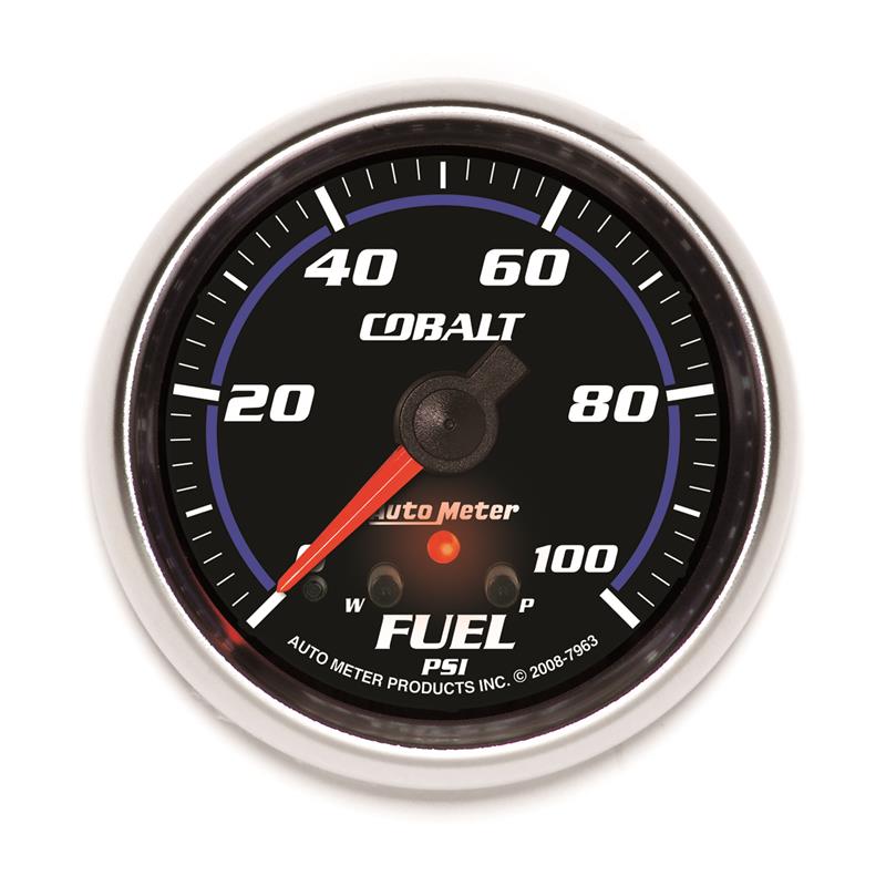 Auto Meter Cobalt Series - Fuel Pressure Gauge - Electric, Digital Stepper Motor Movement - Incl Sensor Unit 2246 - Incl Wire Harness 5227 - Incl Mounting Hardware 3245 7963