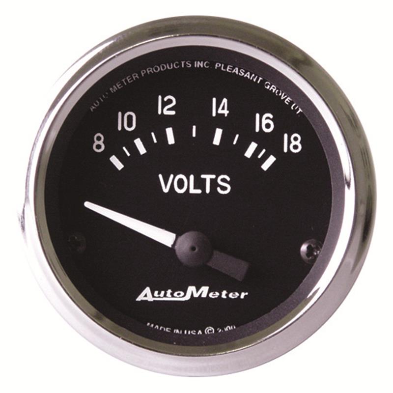 Auto Meter Cobra Series - Voltmeter Gauge - Electric, Air-Core Movement - Incl Bulb & Socket 3220 - Incl Light Covers Red 3214 & Green 3215 - Incl Mounting Hardware Brackets Included 201009