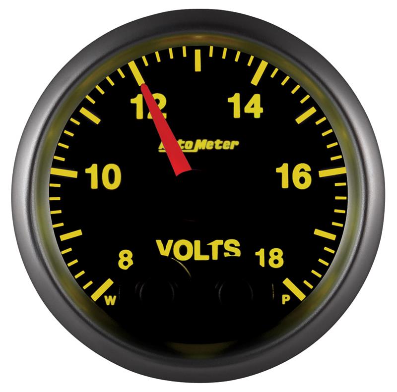 Auto Meter Elite Series - Voltmeter Gauge - Electric, Digital Stepper Motor Movement - Incl Mounting Hardware 2230 5683