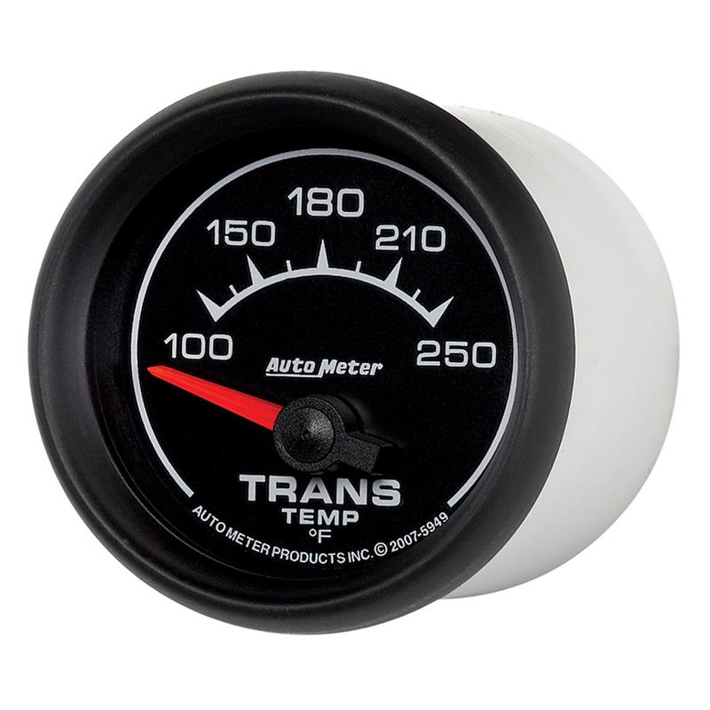 Auto Meter ES Series - Transmission Temperature Gauge - Electric, Air-Core Movement - Incl Water Sender Unit 2258 - Incl 3/8in NPT & 1/2in NPT Adapter Fittings - Incl Mounting Hardware 2230 5949