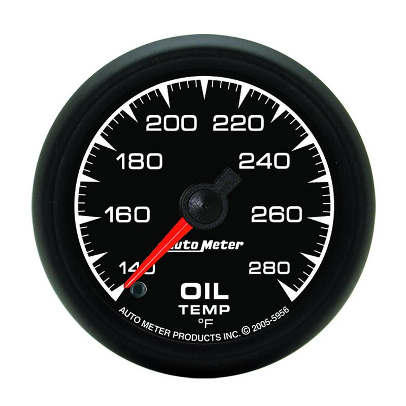 Auto Meter ES Series - Oil Temperature Gauge - Electric, Digital Stepper Motor Movement - Incl Sensor Unit 2252 - Incl 3/8in NPT & 1/2in NPT Adapter Fittings - Incl Wire Harness 5226 - Incl Mounting Hardware 2230 5956