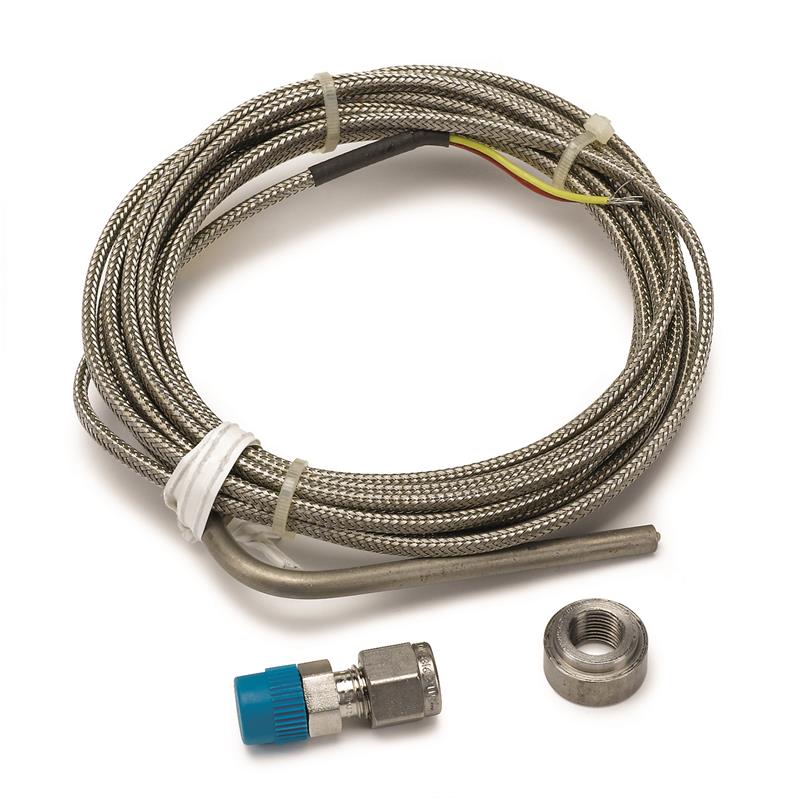 Auto Meter EGT Type K Thermocouple Probe - Competition Probe Kit - 3/16in Dia, Open Tip, 10ft - Incl Stainless Comp & Weld Boss 5244