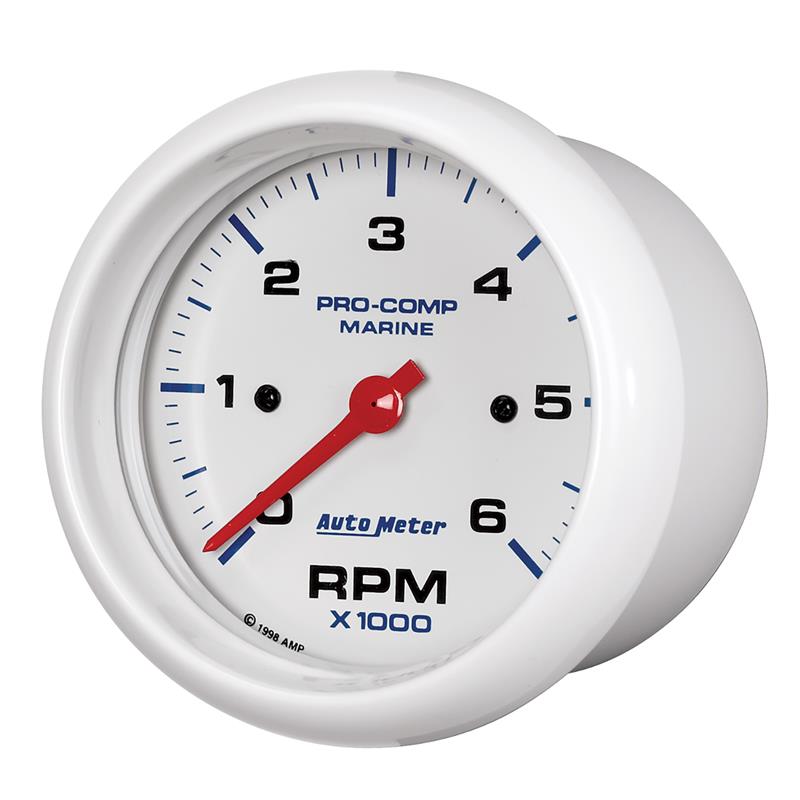 Auto Meter Marine White Series - In-Dash Tachometer - Air Core Movement - Incl Bulb & Socket 3220 - Incl Light Covers Red 3214 & Green 3215 - Incl Mounting Hardware 200752