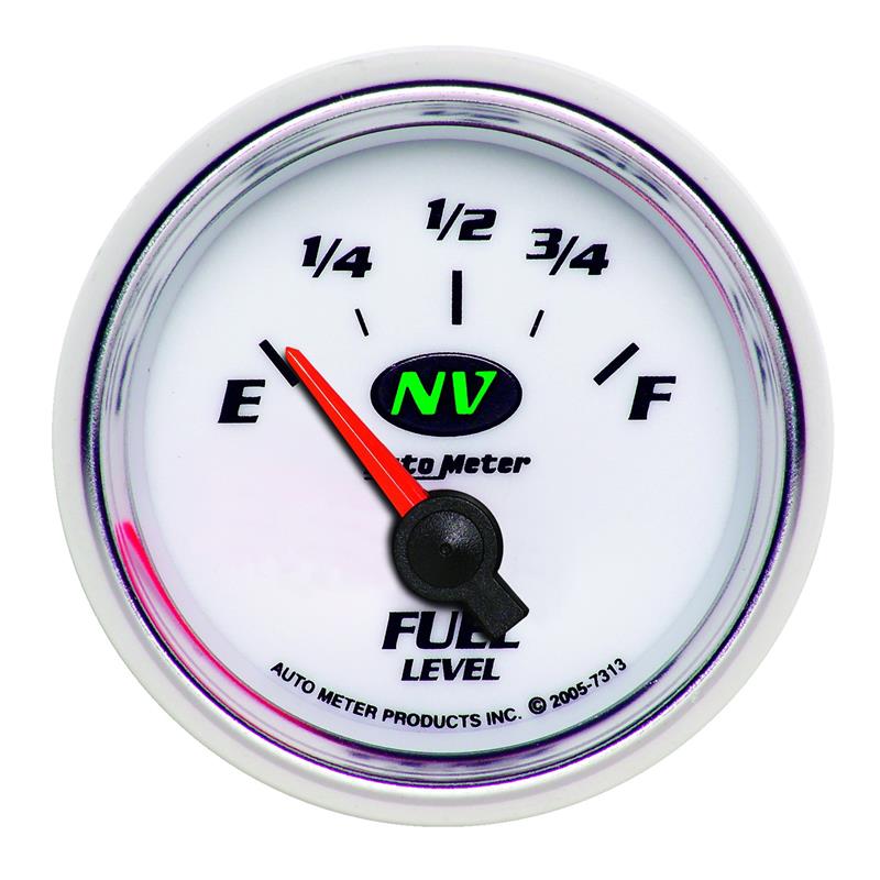 Auto Meter NV Series - Fuel Level Gauge - Electric, Air-Core Movement - Incl Mounting Hardware 2230 7313