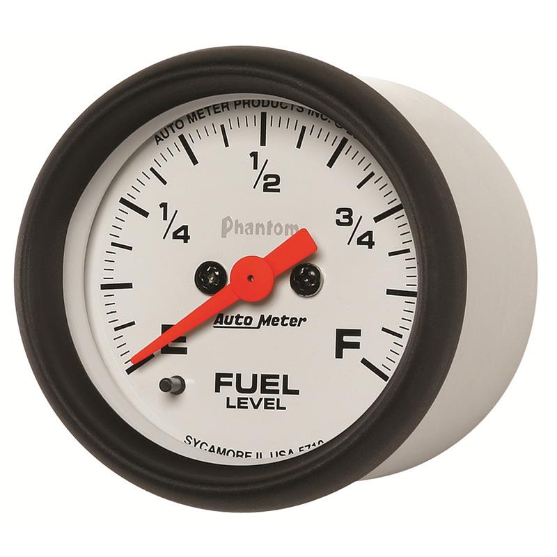 Auto Meter Phantom Series - Fuel Level Gauge - Electric, Digital Stepper Motor Movement - Incl Wire Harness 5233 - Incl Bulb & Socket 3220 - Incl Light Covers Red 3214 & Green 3215 - Incl Mounting Hardware 2230 5710