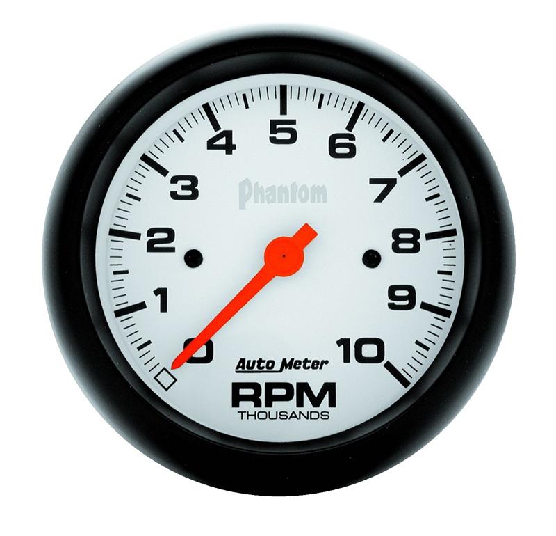 Auto Meter Phantom Series - Fuel Level Gauge - Electric, Air-Core Movement - Incl Bulb & Socket 3220 - Incl Light Covers Red 3214 & Green 3215 - Incl Mounting Hardware 2230 5719