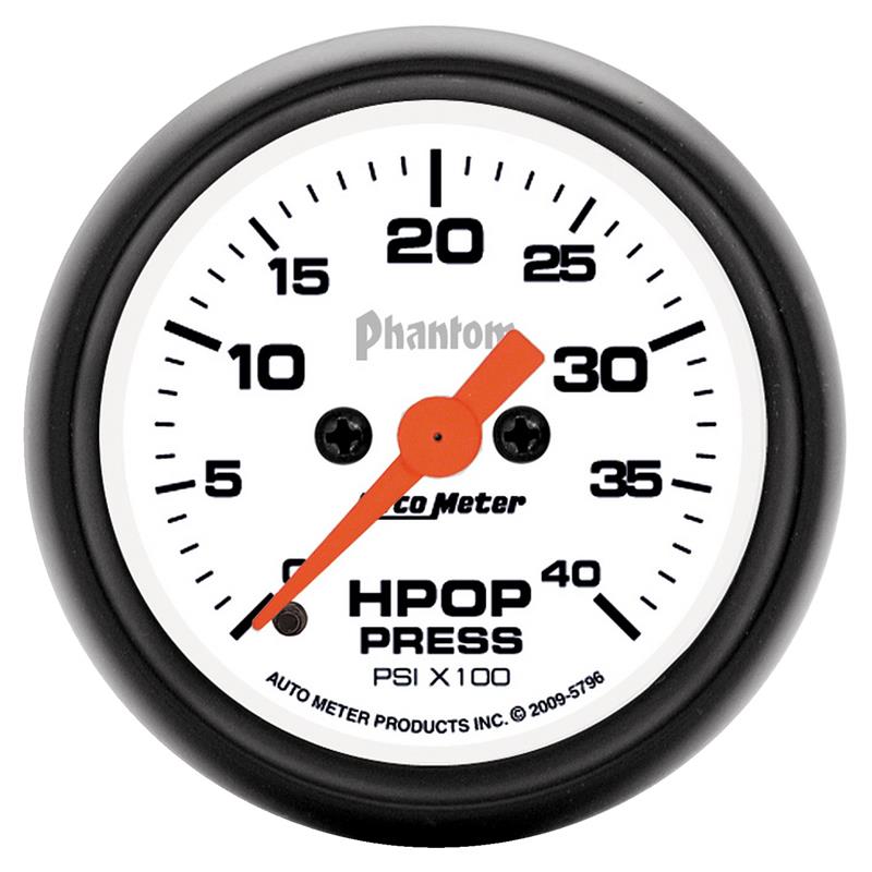 Auto Meter Phantom Series - HPOP Pressure Gauge - Electric, Digital Stepper Motor Movement - Incl Bulb & Socket 3220 - Incl Light Covers Red 3214 & Green 3215 - Incl Mounting Hardware 2230 5796