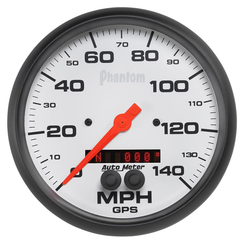 Auto Meter Phantom Series - GPS Speedometer - Electric, Air-Core Movement - Incl Sensor Unit 5283 - Incl Bulb & Socket 3220 - Incl Light Covers Red 3214 & Green 3215 - Incl Mounting Hardware Bracket Included 5881