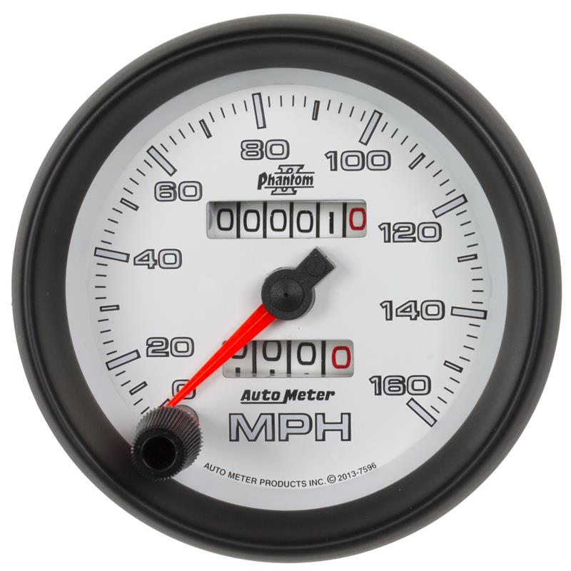 Auto Meter Phantom II Series - Speedometer - Mechanical Movement - Incl Mounting Bracket 7596