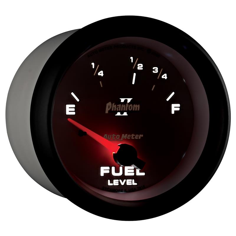 Auto Meter Phantom II Series - Fuel Level Gauge - Electric, Air-Core Movement - Incl Mounting Hardware 3245 7815