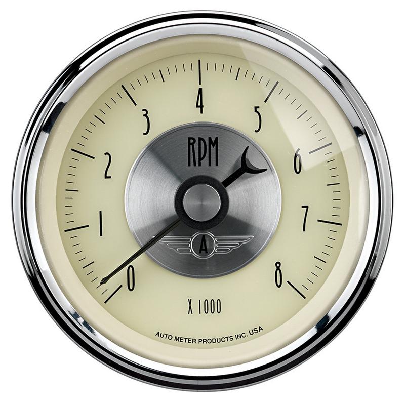 Auto Meter Prestige Antique Ivory Series - Water Temperature Gauge - Mechanical Movement - Incl 1/2in NPT Adapter/Fitting - Incl 6ft Capillary Tube - Incl Mounting Hardware 2230 2032