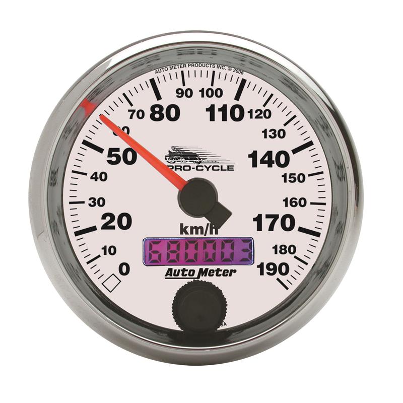 Auto Meter Pro-Cycle Series - Speedometer - Air Core Movement - Incl Wire Harness - Incl Light Covers 19341-M