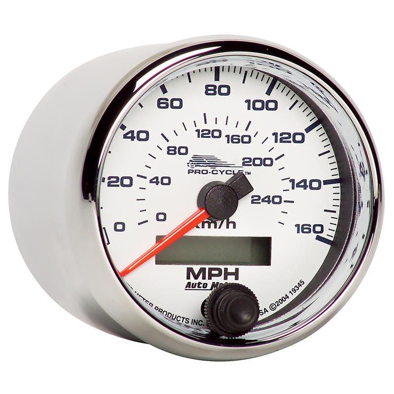 Auto Meter Pro-Cycle Series - Speedometer - Air Core Movement - Incl Wire Harness - Incl Light Covers 19345