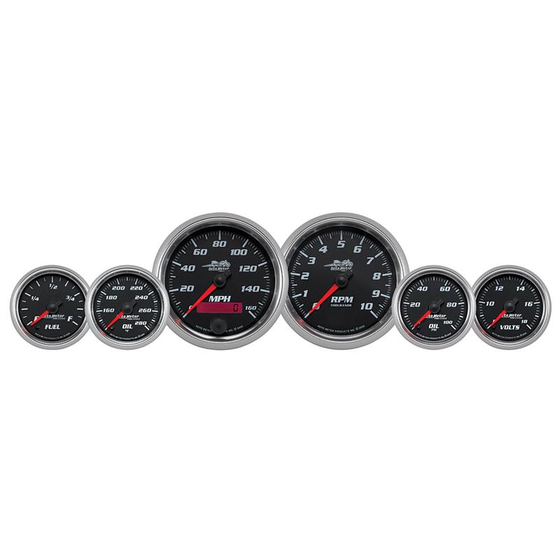 Auto Meter Pro-Cycle Series - 6 Piece Gauge Kit - Incl Sensor Unit 2246, 2252 - Incl Wire Harness - Incl Mounting Hardware 19601