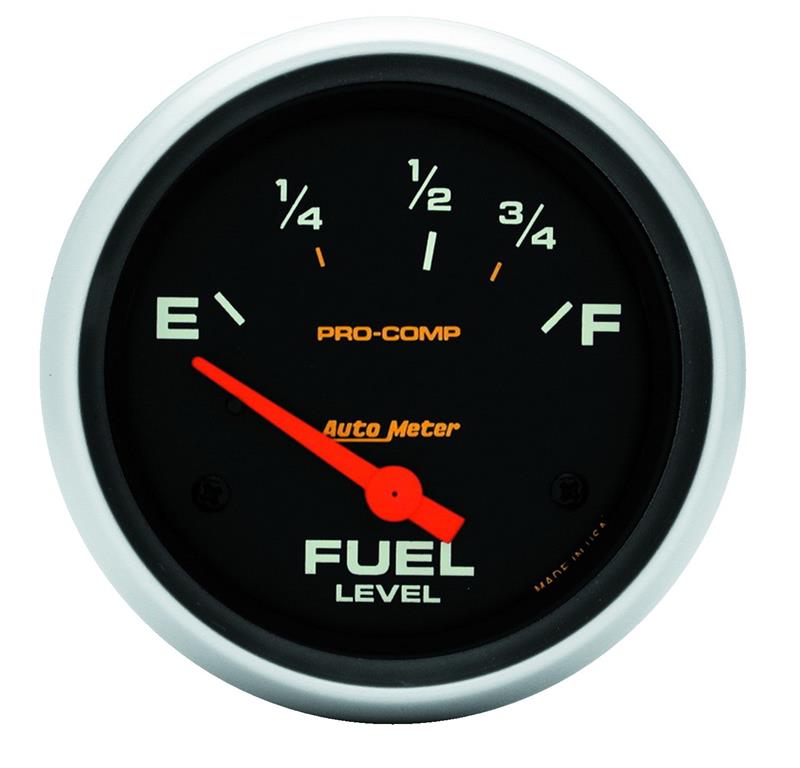 Auto Meter Pro-Comp Series - Fuel Level Gauge - Electric, Air-Core Movement - Incl Bulb & Socket 3220 - Incl Light Covers Red 3214 & Green 3215 - Incl Mounting Hardware 3245 5416