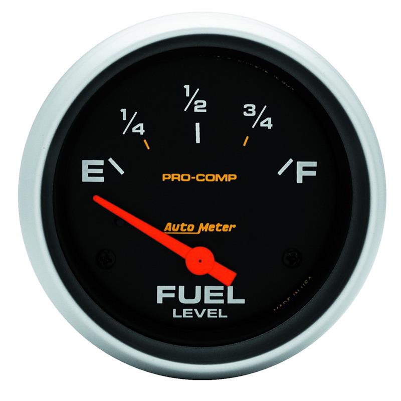 Auto Meter Pro-Comp Series - Fuel Level Gauge - Electric, Air-Core Movement - Incl Bulb & Socket 3220 - Incl Light Covers Red 3214 & Green 3215 - Incl Mounting Hardware 3245 5417