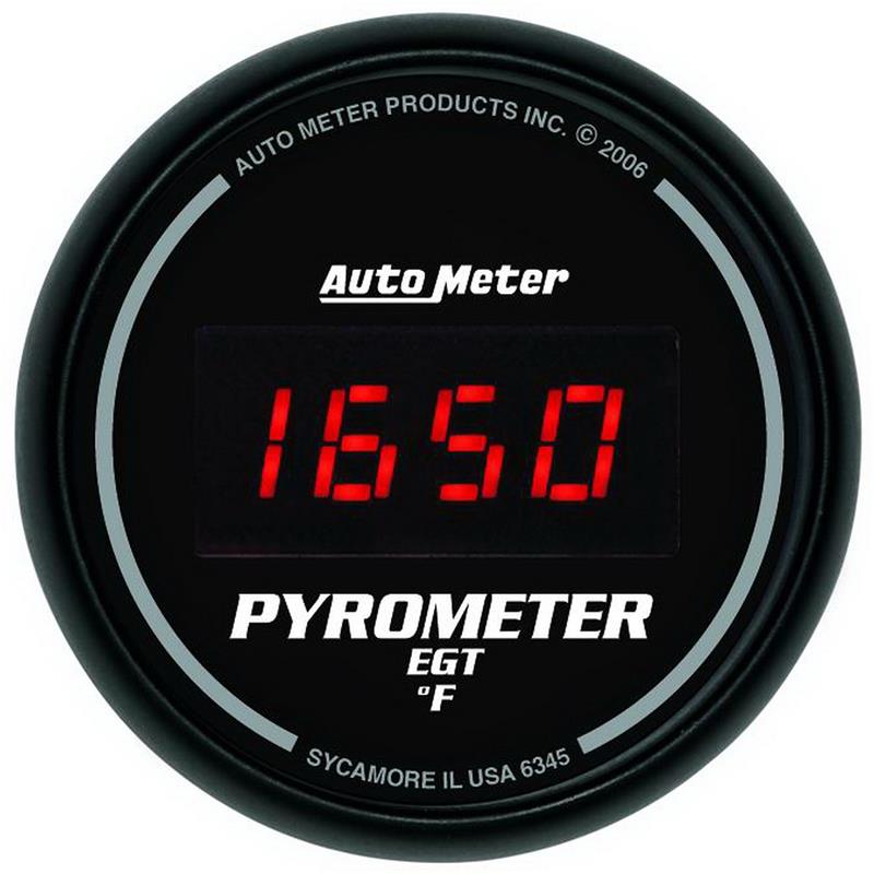 Auto Meter Sport-Comp Digital Series - Pyrometer Gauge - Digital Movement - Incl Wire Harness 5251 - Incl Mounting Hardware 2230 6345