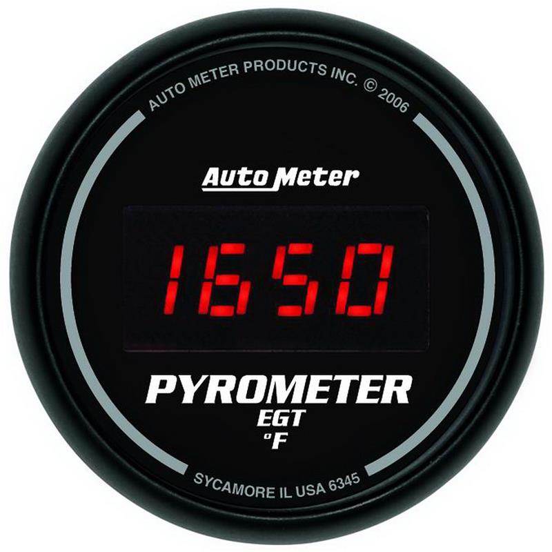 Auto Meter Sport-Comp Digital Series - Pyrometer Gauge - Digital Movement - Incl Wire Harness 5251 - Incl Mounting Hardware 2230 6345